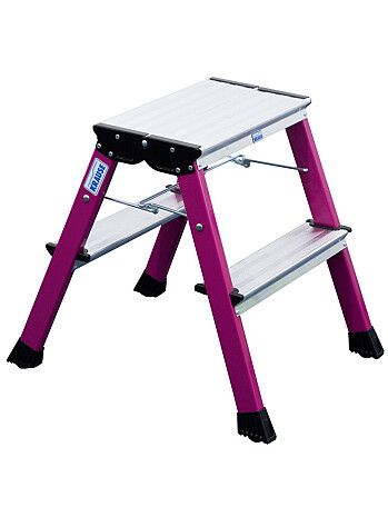 KRAUSE Rolly schodki jezdne dwustronne składane 2x2 różowe